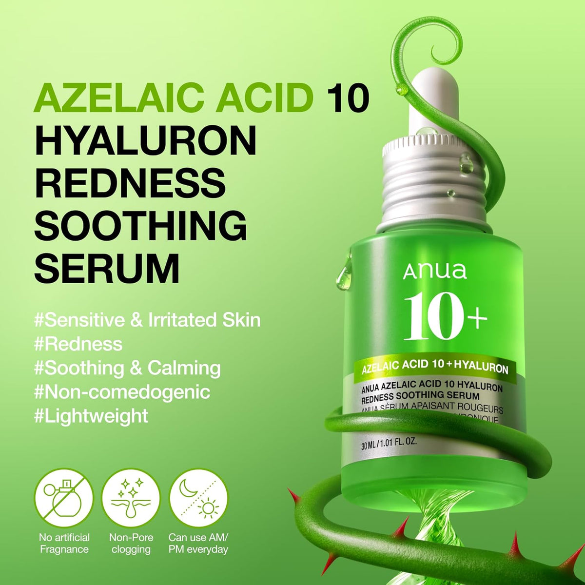 ANUA Azelaic Acid 10 Hyaluron Redness Soothing Serum