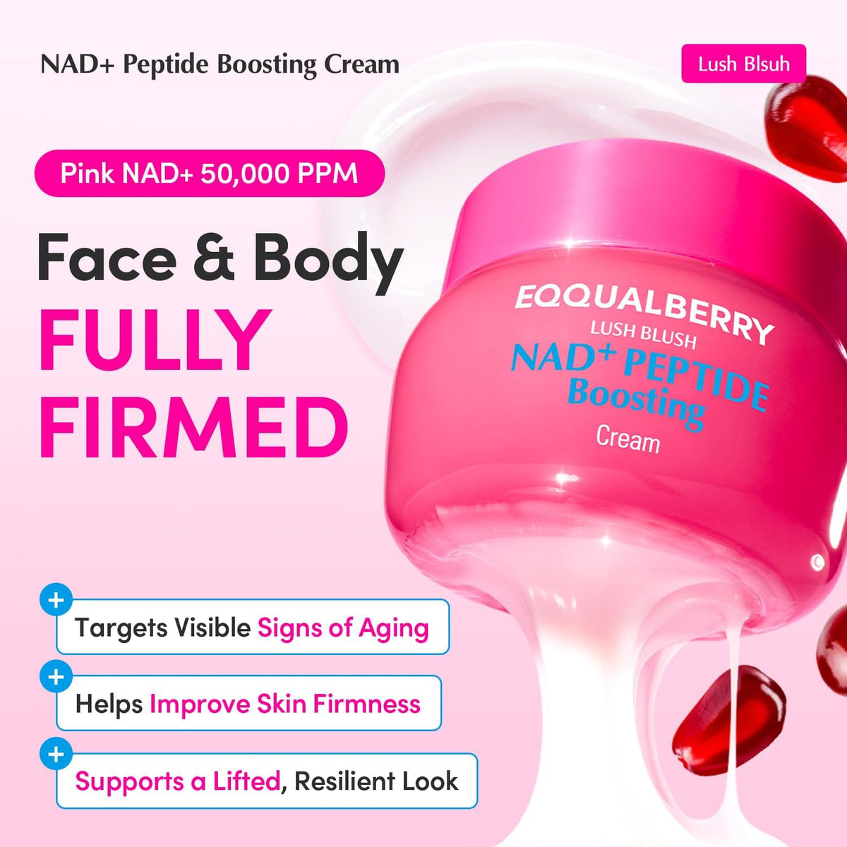Eqqual Berry Lush Blush NAD+ Peptide Boosting Cream – 50ml