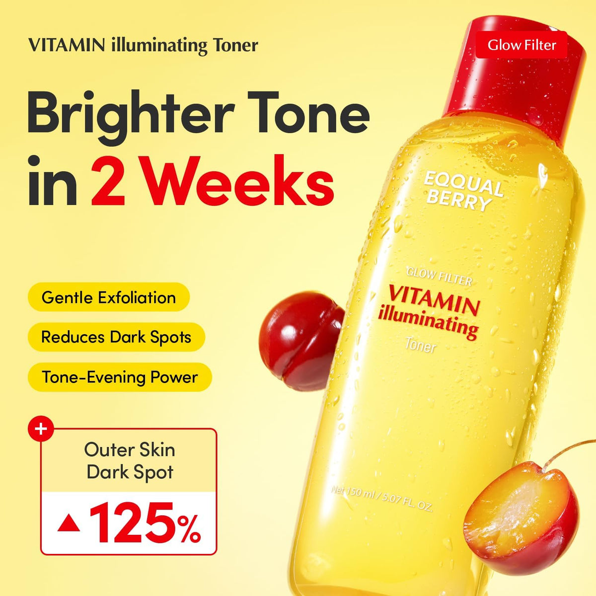Eqqual Berry Glow Glitter Vitamin Illuminating Toner – 150ml