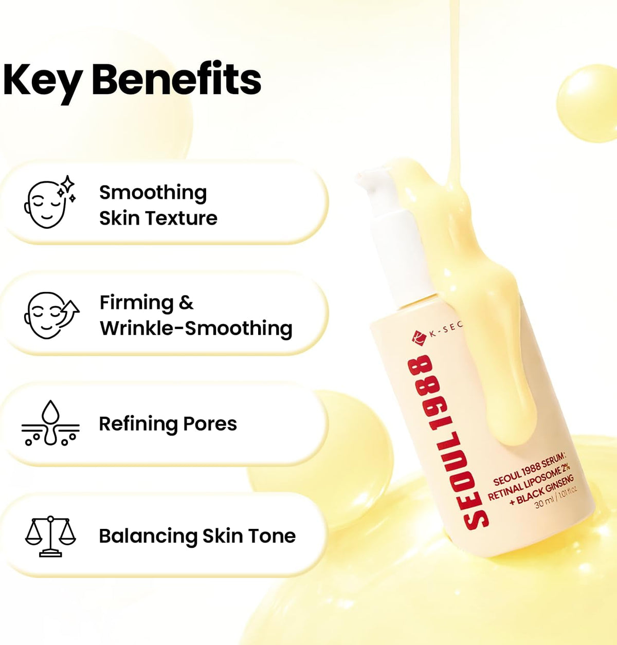 K-Secret Seoul 1988 Serum Retinal Liposome 2% + Black Ginseng – 30ml