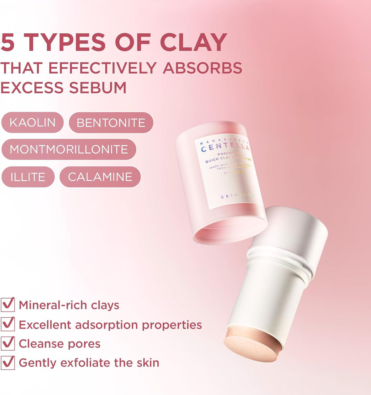 SKIN1004 Madagascar Centella Poremizing Quick Clay Stick Mask – 27g