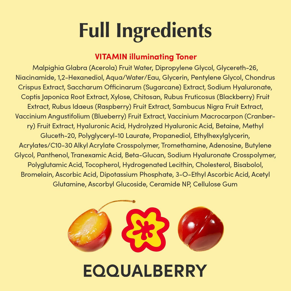 Eqqual Berry Glow Glitter Vitamin Illuminating Toner – 150ml