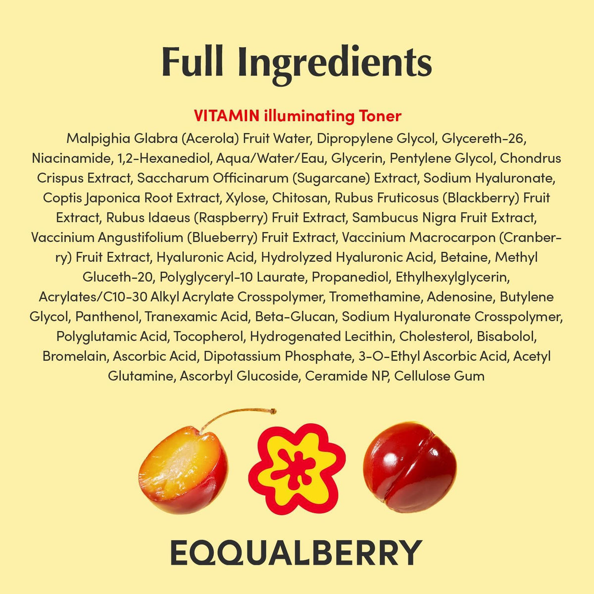 Eqqual Berry Glow Glitter Vitamin Illuminating Toner – 150ml