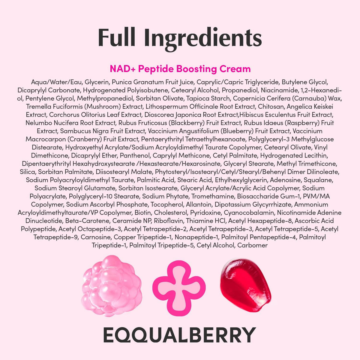 Eqqual Berry Lush Blush NAD+ Peptide Boosting Cream – 50ml