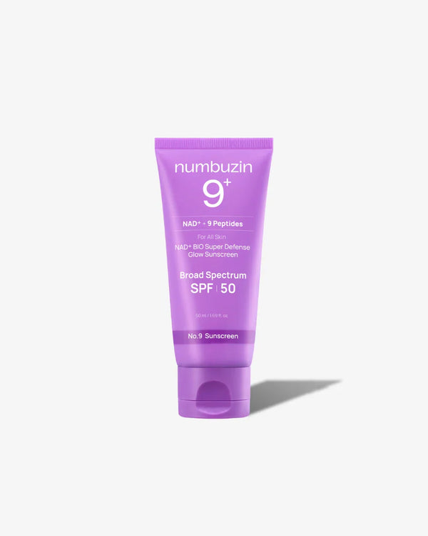 Numbuzin No.9 NAD+ BIO Super Defense Glow Sunscreen SPF50+ PA++++ with NAD+, 9 peptides and niacinamide for UV protection, hydration and radiant skin